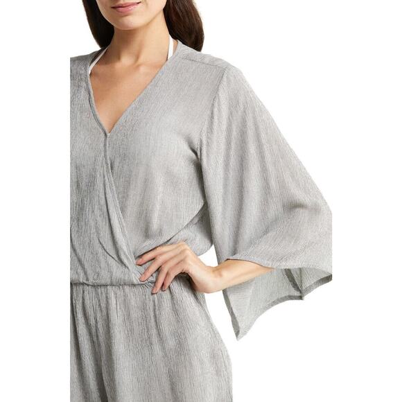 Elan NWOT Stripe Cover-Up Romper Black White Size XS - Picture 6 of 7